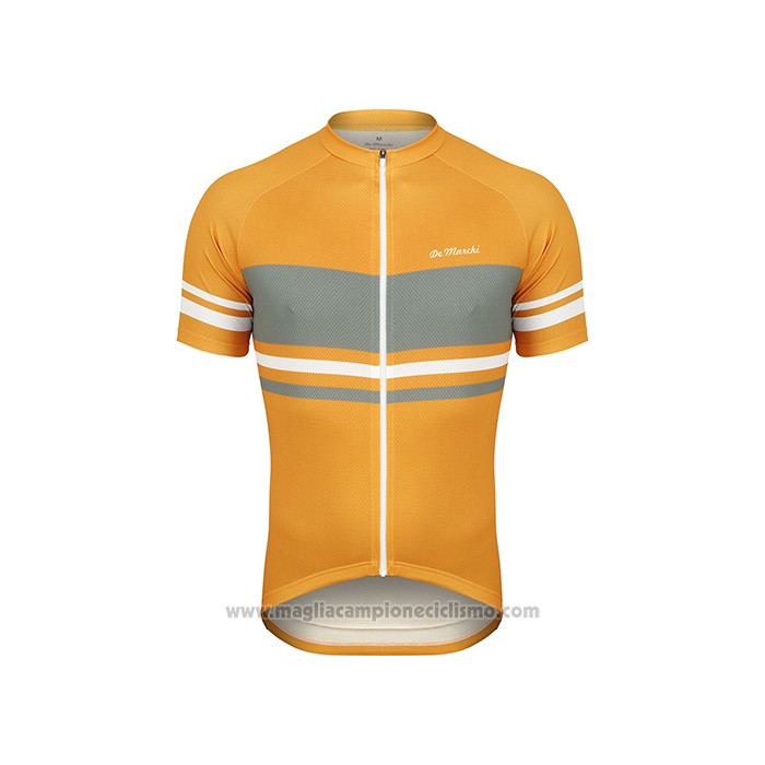 2021 Abbigliamento Ciclismo De Marchi Giallo Grigio Manica Corta e Salopette